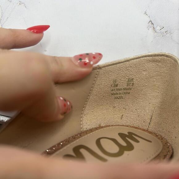 Sam Edelman Hazel Pumps Women’s 7.5 Rose Gold Stiletto Heels Glam NYE Party - Picture 7 of 7